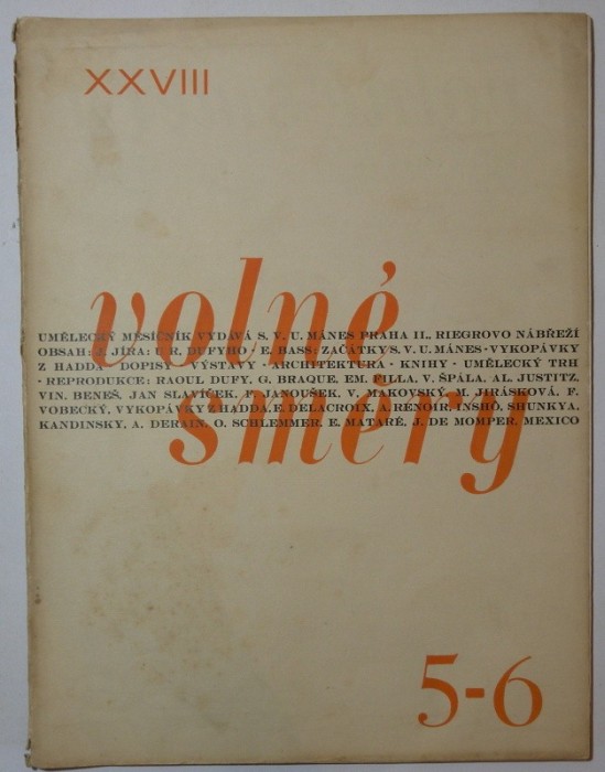 Volné směry 1930, 1931 (28. ročník, kompletní) čísla 1 až 12