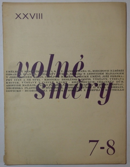Volné směry 1930, 1931 (28. ročník, kompletní) čísla 1 až 12