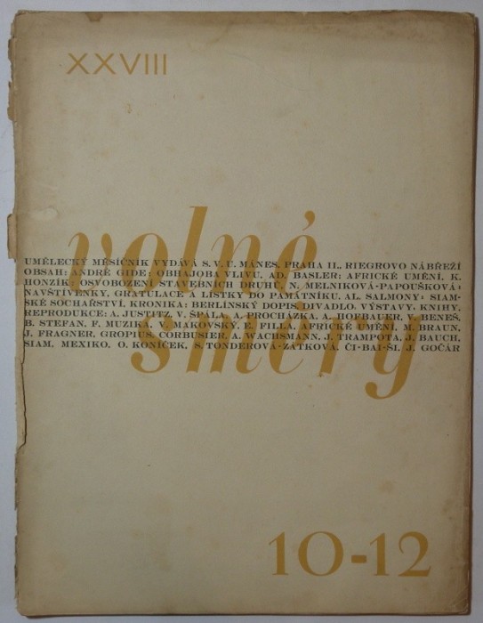 Volné směry 1930, 1931 (28. ročník, kompletní) čísla 1 až 12