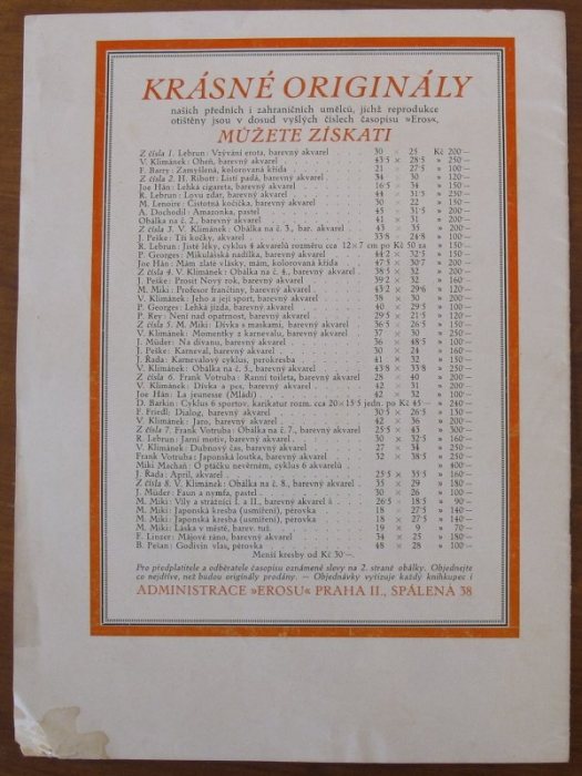 Eros. Listy lásky a krásy. 11/1925 (jedno číslo)