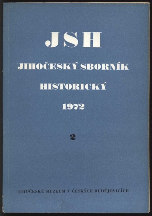 Jihočeský sborník historický 1972 (čísla 1 až 4) ročník 41