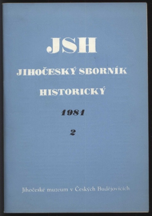 Jihočeský sborník historický 1981 (čísla 1 až 4) ročník 50