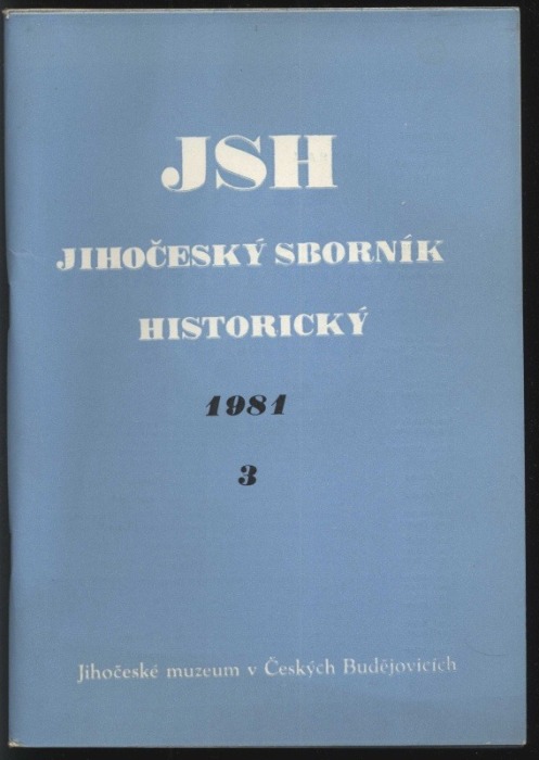 Jihočeský sborník historický 1981 (čísla 1 až 4) ročník 50