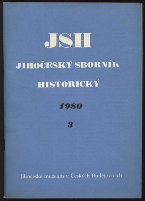 Jihočeský sborník historický 1980 (čísla 1 až 4) ročník 49