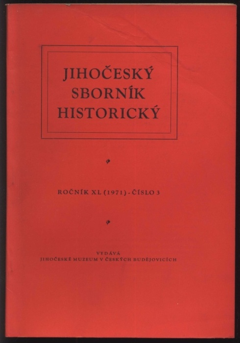 Jihočeský sborník historický 1971 (čísla 1 až 4) ročník 40
