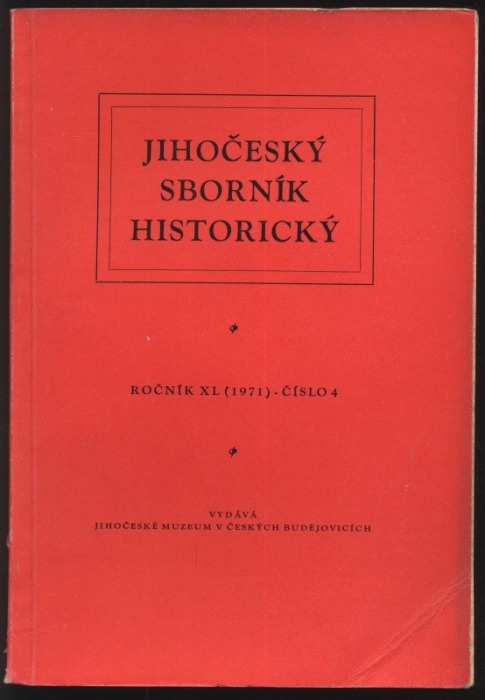 Jihočeský sborník historický 1971 (čísla 1 až 4) ročník 40