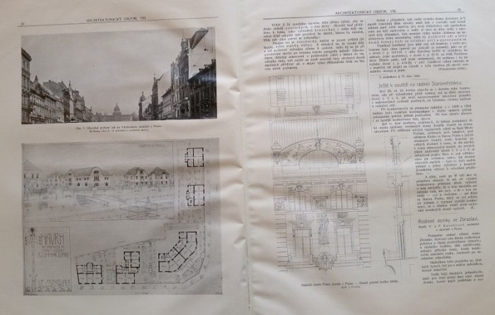 Architektonický obzor 1909 (kompletní 8. ročník, 12 čísel) vázáno