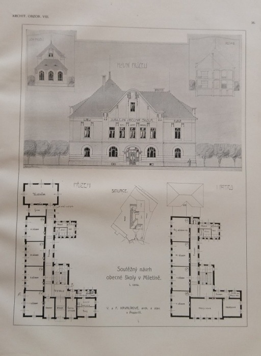 Architektonický obzor 1909 (kompletní 8. ročník, 12 čísel) vázáno