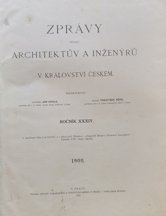 Zprávy Spolku architektův a inženýrů v Království českém 1900 (Architektonický obzor) (kompletní 24. ročník) vázáno