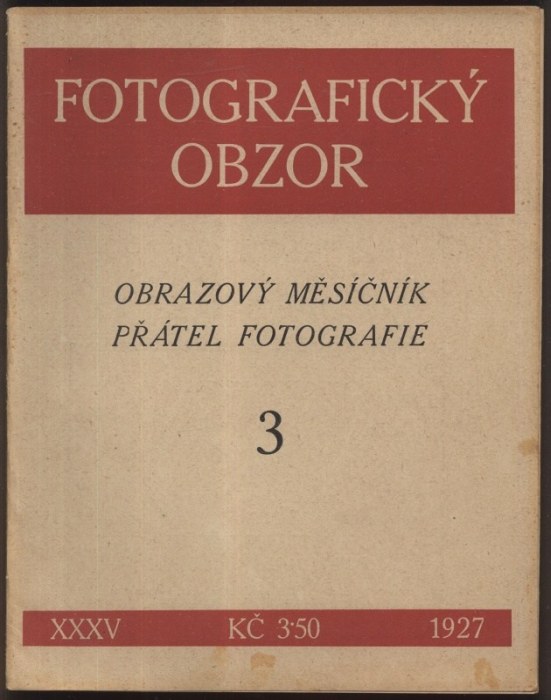 Fotografický obzor 1927. Obrazový měsíčník přátel fotografie (kompletní 35. ročník, 12 čísel)