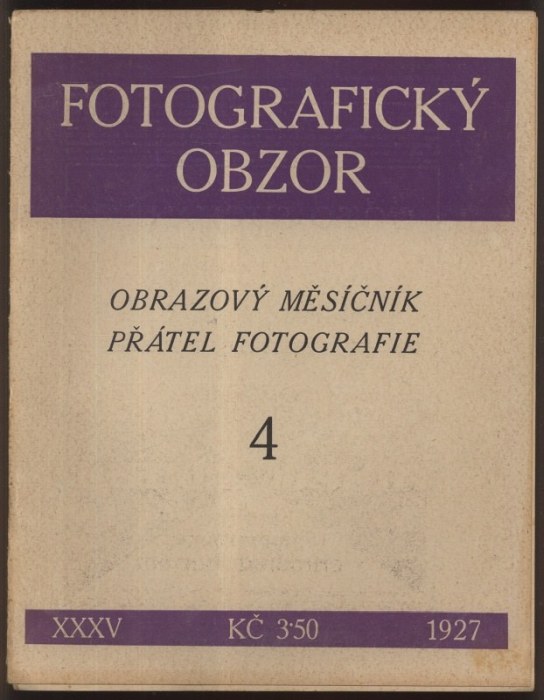 Fotografický obzor 1927. Obrazový měsíčník přátel fotografie (kompletní 35. ročník, 12 čísel)