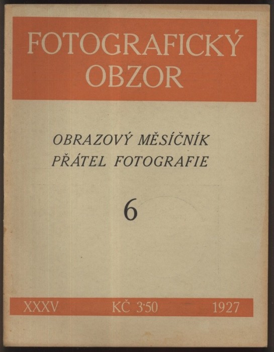 Fotografický obzor 1927. Obrazový měsíčník přátel fotografie (kompletní 35. ročník, 12 čísel)