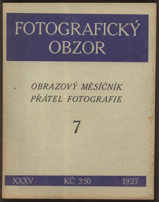 Fotografický obzor 1927. Obrazový měsíčník přátel fotografie (kompletní 35. ročník, 12 čísel)