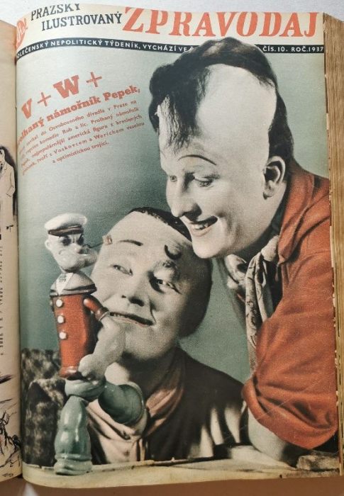 Moravský ilustrovaný zpravodaj / Pražský illustrovaný zpravodaj 1934-1937 (konvolut cca 50 čísel) vázáno