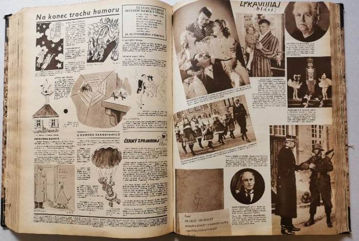 Moravský ilustrovaný zpravodaj / Pražský illustrovaný zpravodaj 1934-1937 (konvolut cca 50 čísel) vázáno