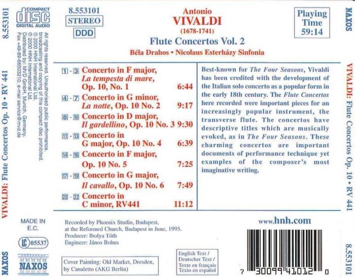 VIVALDI: Flute Concertos, Vol. 2 (CD)