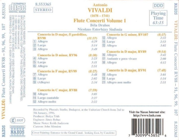 VIVALDI: Flute Concertos, Vol. 1 (CD)