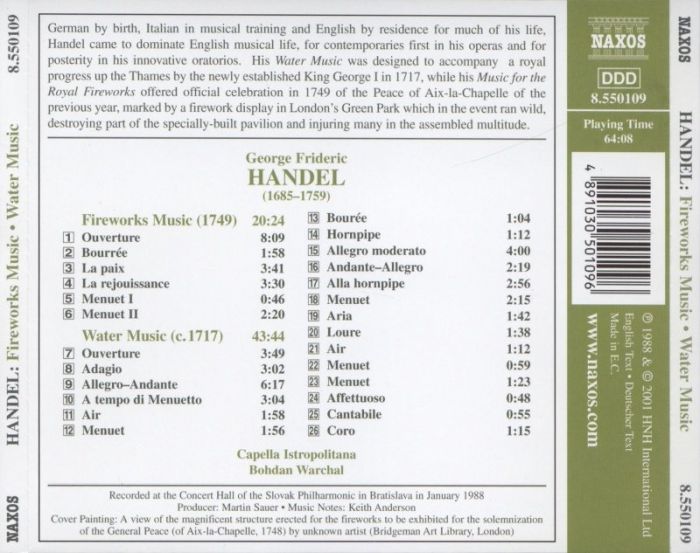 Handel, George Frideric - Fireworks Music / Water Music (CD)