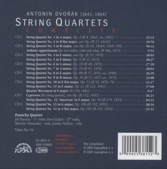 Dvořák, Antonín: String Quartets Complete (8CD in box)