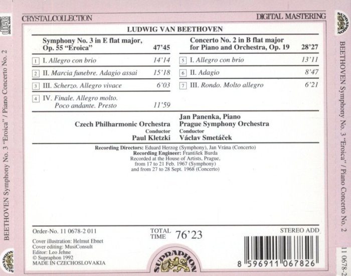 Beethoven, Ludwig van - Symphony No. 3 Eroica/ Piano Concerto No.2 (CD)
