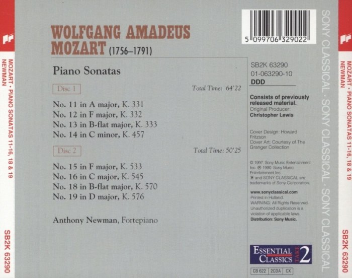 Mozart, Wolfgang Amadeus - Famous Piano Sonatas (2CD)