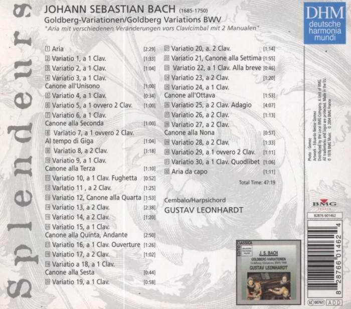 Bach, Johann Sebastian - Goldberg Variations (CD)