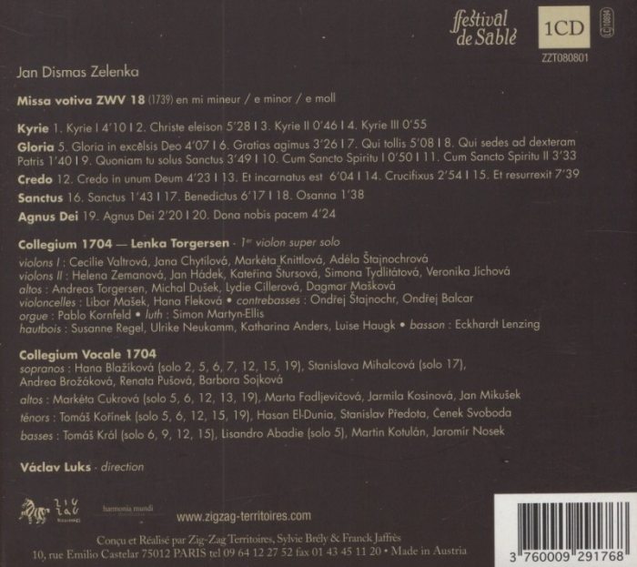 Zelenka, Jan Dismas - Missa votiva ZWV 18 e moll (CD)