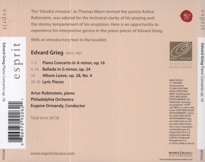 Grieg, Edvard - Piano Concerto op. 16 (CD)