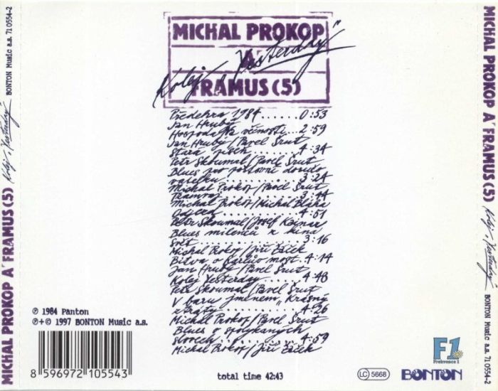 Michal Prokop  a  Framus 5 - Kolej Yesterday (CD)