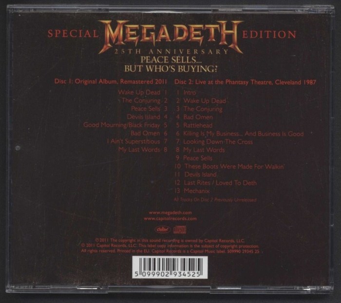 Megadeth - Peace Sells... But Who's Buying? - 25th Anniversary Edition (2CD)