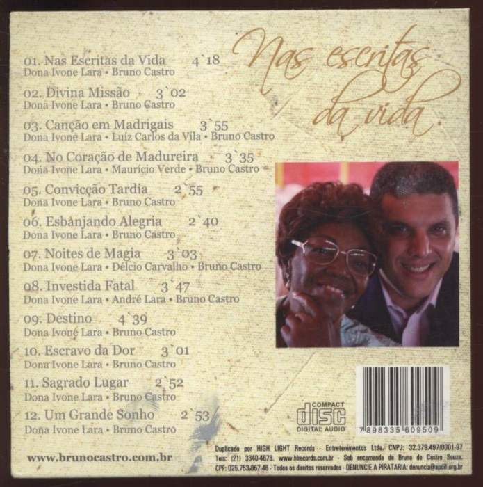 Dona Ivone Lara e Bruno Castro - Nas Escritas da Vida (CD)