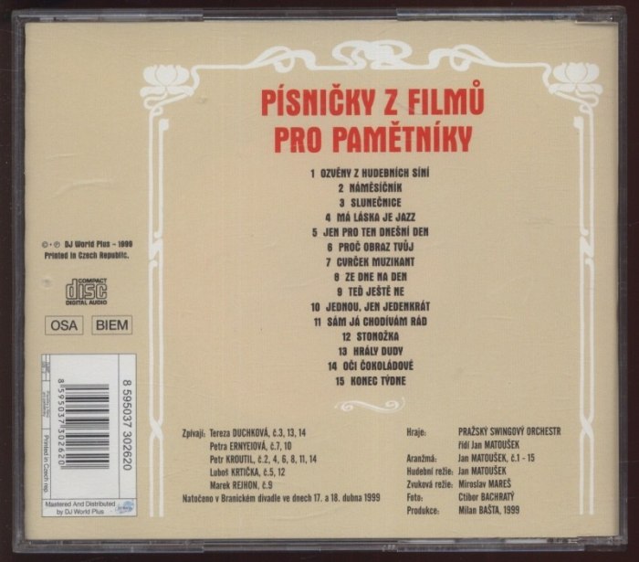Various artists - Písničky z filmů pro pamětníky (CD)