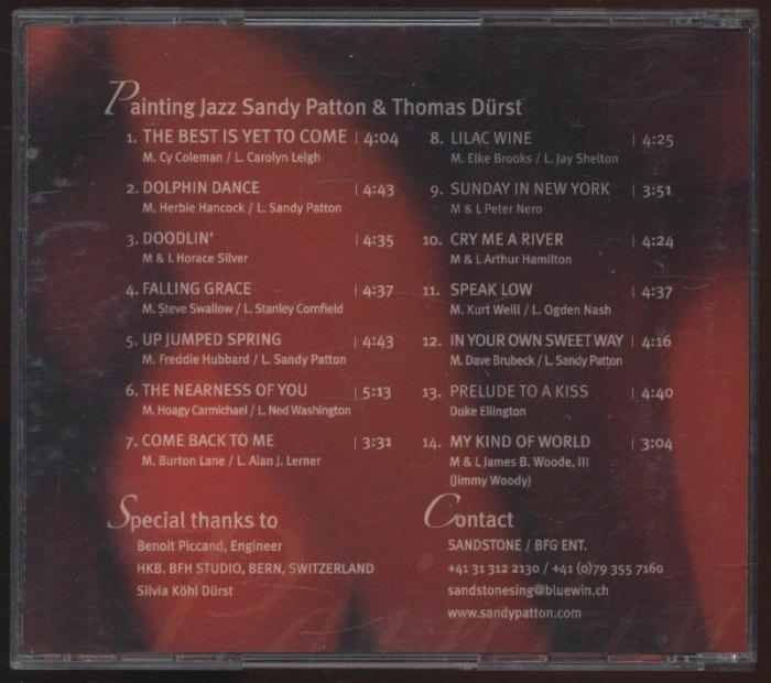 Sandy Patton a Thomas Durst - Painting Jazz (CD)