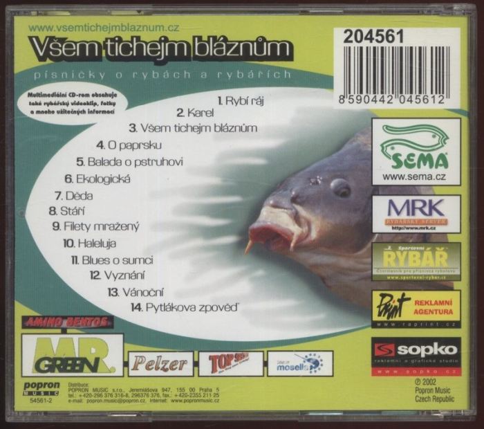 Various Artists - Všem tichejm bláznům - Písničky o rybách a rybářích (CD)