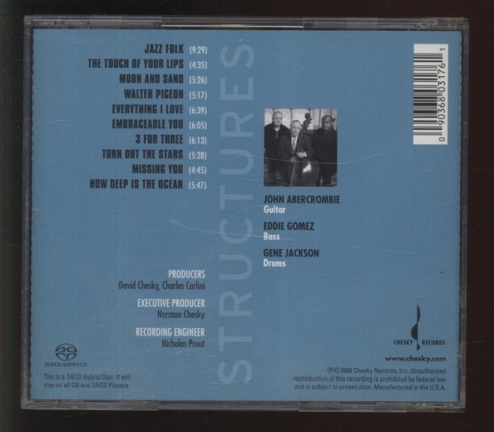 John Abercrombie, Eddie Gomez with Gene Jackson - Structures (CD)