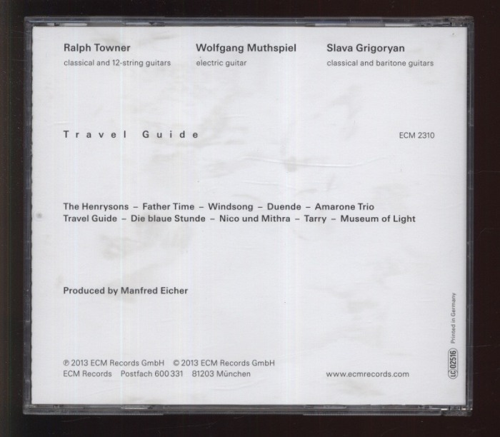 Ralph Towner, Wolfgang Muthspiel, Slava Grigoryan - Travel Guide (CD)