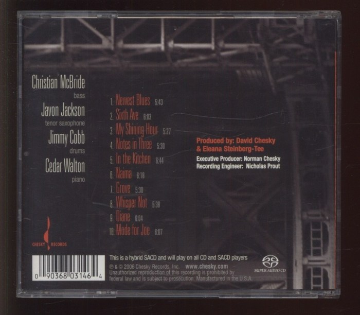 Christian McBride; Javon Jackson; Jimmy Cobb; Cedar Walton - New York Time (SACD)