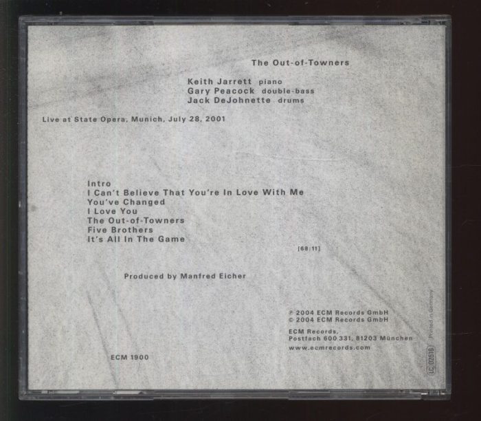 Keith Jarrett; Gary Peacock; Jack DeJohnette - The Out-Of-Towners (CD)