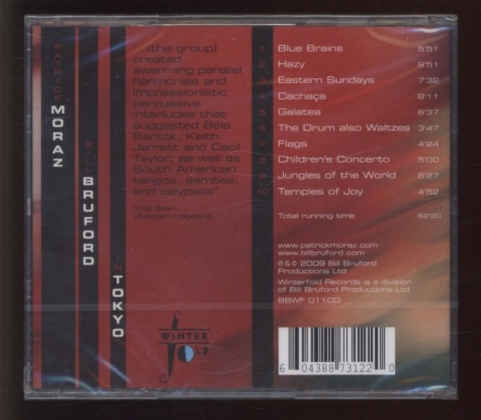 Bill Bruford; Patrick Moraz - In Tokyo (CD)