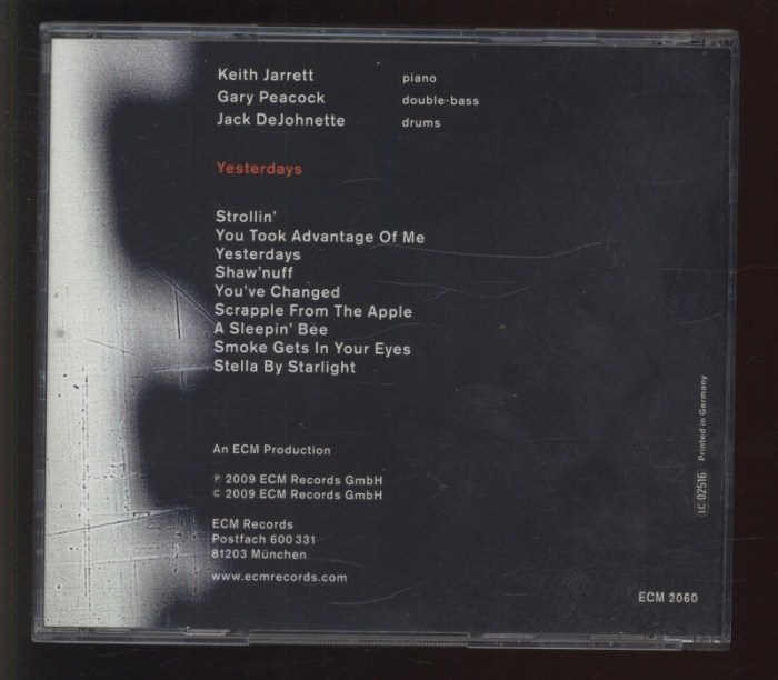 Keith Jarrett; Gary Peacock; Jack DeJohnette - Yesterdays (CD)