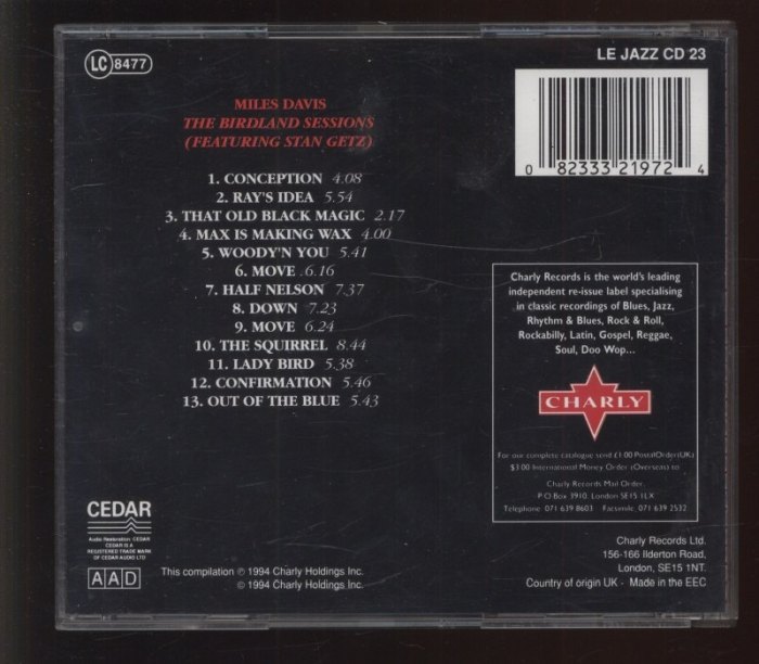 Miles Davis - The Birdland Sessions (CD)