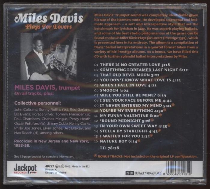Miles Davis - Plays For Lovers (CD)