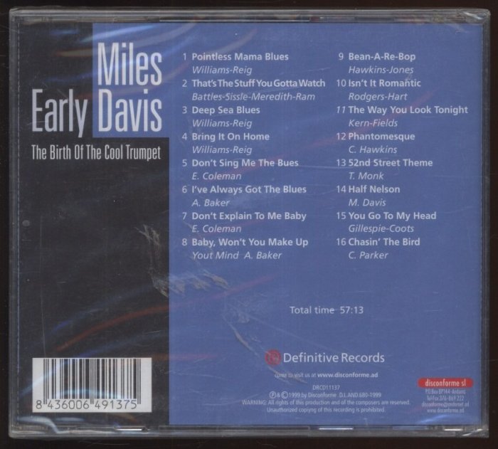 Miles Davis - Early Davis - The Birth Of The Cool Trumpet (CD)