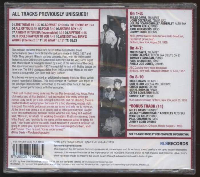 Miles Davis - Unissued At Birdland 1952-59 (CD)