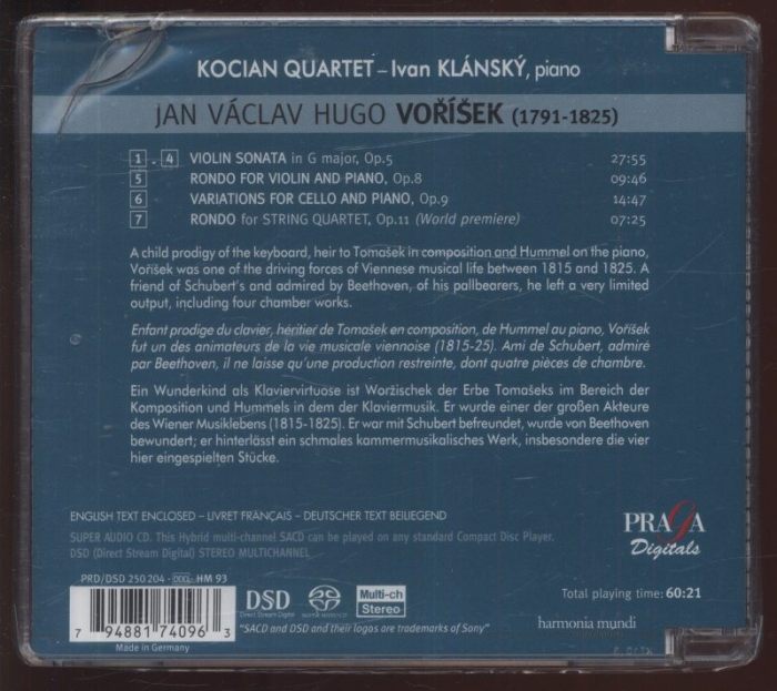 Voříšek, Jan Václav Hugo; Kocian Quartet; Klánský, Ivan - Chamber Music (SACD)
