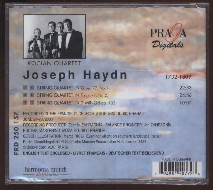 Haydn, Joseph; Kocian Quartet - String Quartets op. 77 Nos 1, 2 and op. 103 (CD)