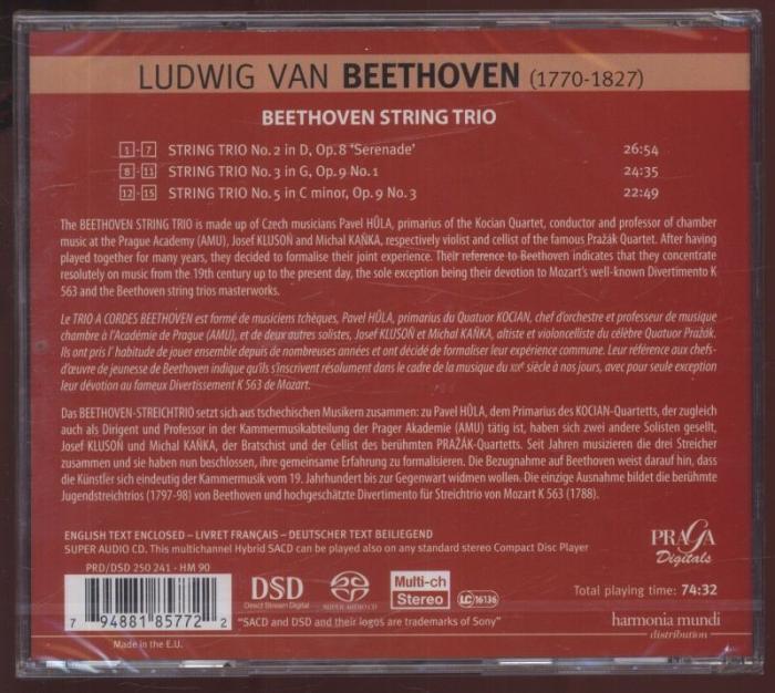 Beethoven, Ludwig van; Beethoven String Trio - String trios Op.8 "Serenade", Op. 9 no. 1 a 3 (SACD)