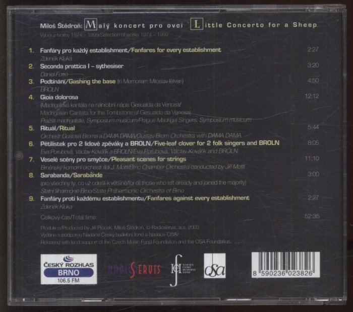 Štědroň, Miloš - Malý koncert pro ovci (CD)