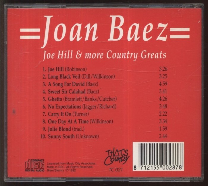 Joan Baez - Joe Hill a More Country Greats (CD)