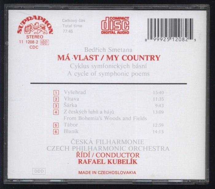 Smetana, Bedřich; Czech Philharmonic Orchestra; Kubelík, Rafael - Má vlast (CD)